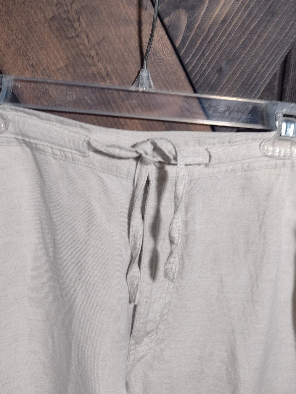 Cubavera Light Beige Linen Mix Drawstring Pants